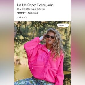 Hit The Slopes Fleece Jacket | Free People Movement |Hot Pink | Size L
